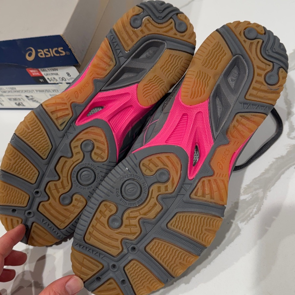 ASICS Women's Gray and Pink GEL-1150V Athletic Sneakers - Picture 3 of 4